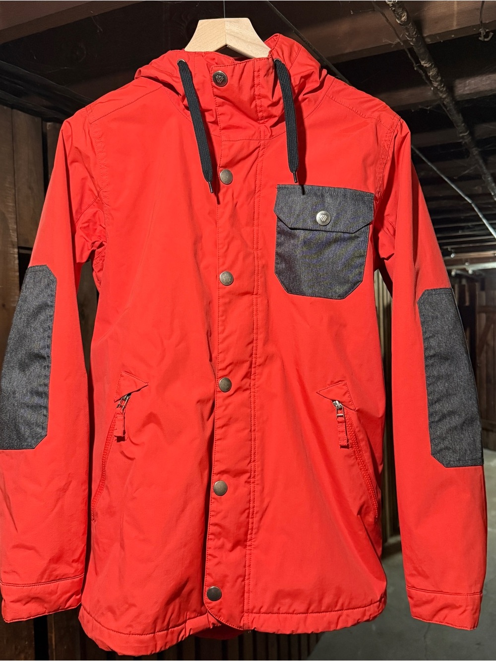 Burton White Collection Dryride Snowboard Jacket S Orange Gray Coat Vintage Y2K